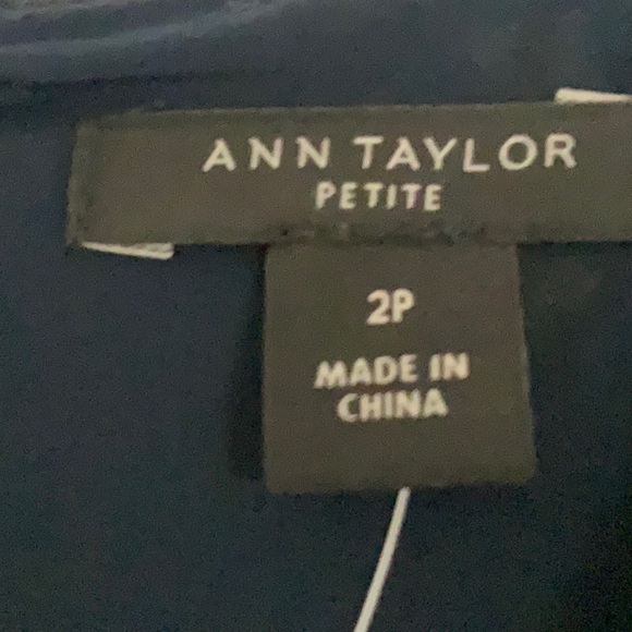 Ann Taylor Floral Ruffle Wrap Dress Navy 2P - Picture 7 of 8